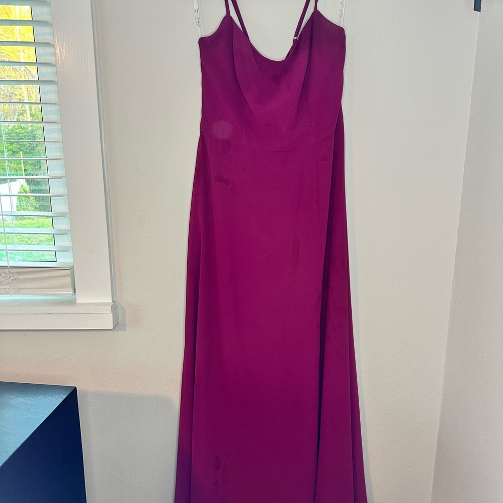 David’s bridal Fuchsia Tie-Front Dress F20801 BERRY bridesmaid prom formal